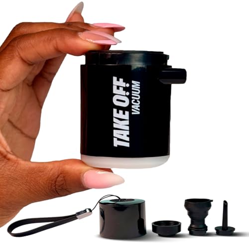 TAKE OFF Luggage Mini Travel Vacuum Pump Portable USB-C Rechargeable Air Pump for Vacuum Storage Bags Inflator & Deflator for Travel Camping Clothes Packing and Compact Design (Black 2.0)