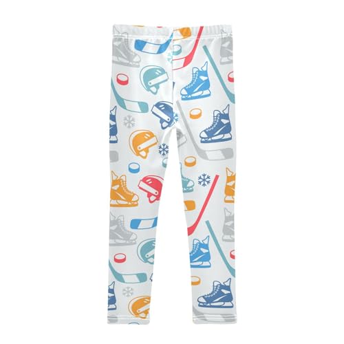 Wusikd Sports Hockey Girls' Leggings Toddler Doodles Kids Yoga Pants Dance Active Tights 5T2