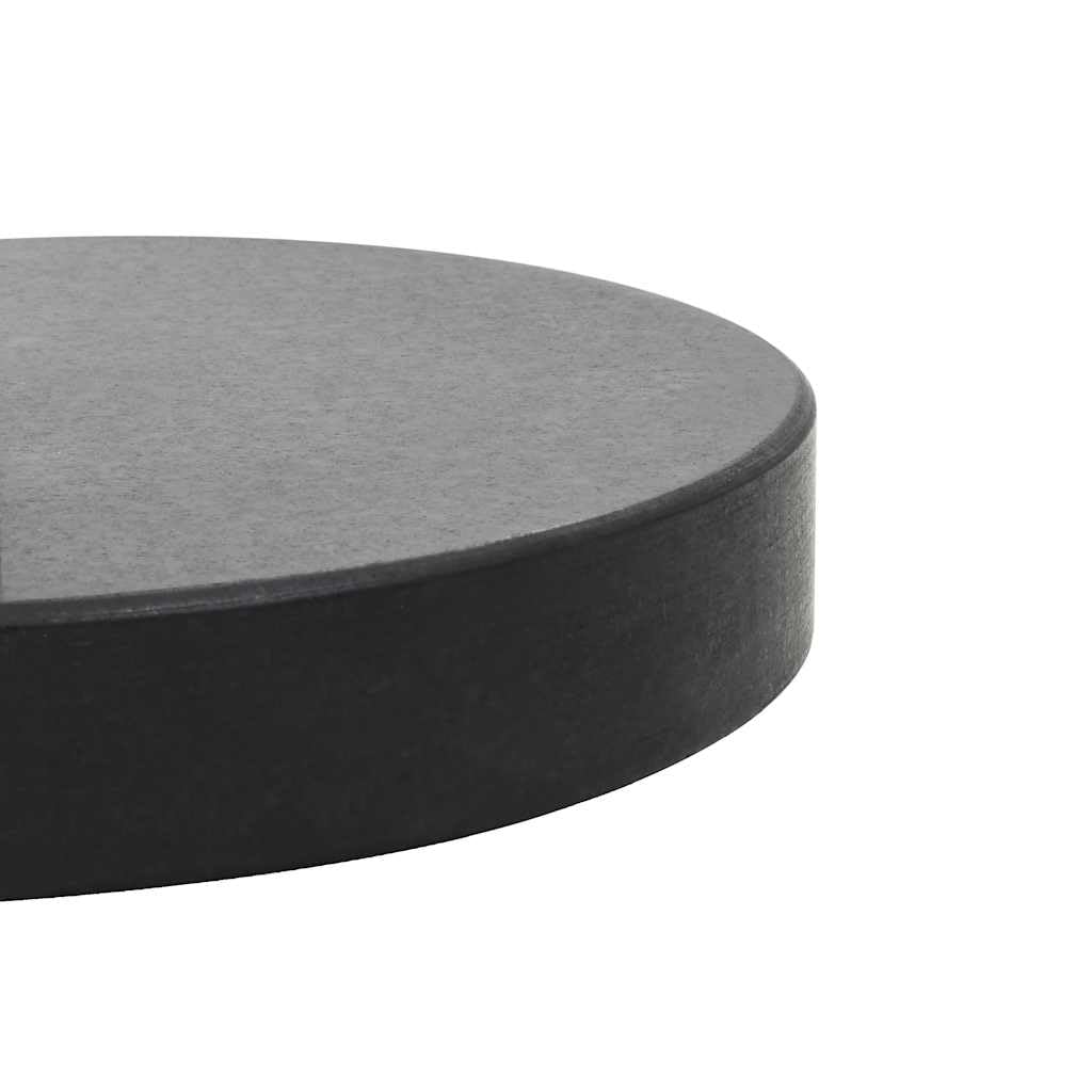 Supporto per ombrellone in granito, 28,5 kg, rotondo, nero, con supporto in acciaio inox, adattatore per palo da 38/48 mm, base stabile per balcone, terrazza, giardino
