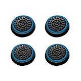 INSTEN [2 Pair / 4 Pcs Wireless Controllers Silicone Analog Thumb Grip Stick Cover, Game Remote Joystick Cap for PS4 Dualshock 4/ PS3 Dualshock 3/ PS2 Dualshock/Xbox One/Xbox 360, Black/Blue