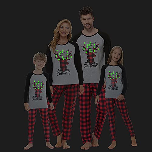Image of VENTELAN Family Matching Christmas Pajamas Set Holiday Santa Claus Sleepwear Xmas PJS Set for Couples and Kids