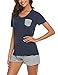 Produktbild UNibelle Damen Schlafanzug Pyjama Shorty Mit Shorts & Shirt Sommerlicher Nachthemd mit Taschen Nachtwäsche Kurzarm Sleepwear, Navyblau, M