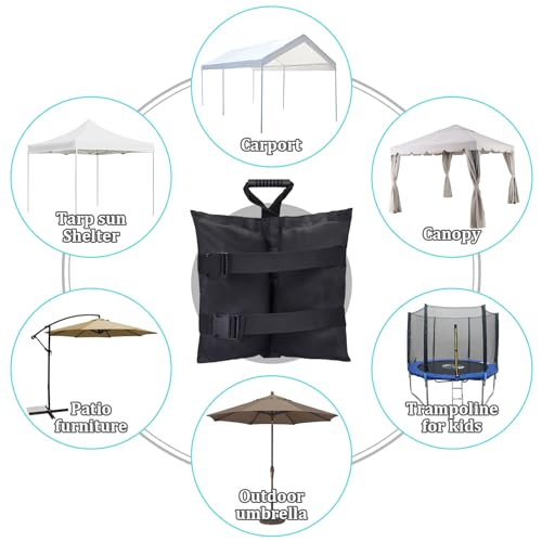 Esmorah ESMORAH-01 Extra Large 320Lb Canopy Sandbags Weight Bags With Inner Plastic Bag(4-Pack), Upgraded Full-Sized Hook & Loop, Heavy Duty Leg Weights Sand Bags For Gazebo thumb #5