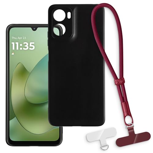 OAGELIM 2-in-1�ی�P�[�X�ƃ��X�g�X�g���b�v Motorola Moto G06 Power 4G �ƌ݊��������� ���O���\�ȃ��j���[�h�t���d�b�J�o�[�A����~�ߕ����h�~�O���b�v�n���h�� (�u���b�N + ���b�h)