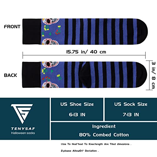 Tenysaf Fun Halloween Socks For Men - 6 Pairs Funny Crew Cotton Novelty Socks Gifts For Male #TOP3