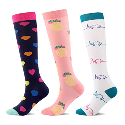 LOKEEVAN Chaussettes de Compression Chaussettes de Contention pour Femmes Hommes, pour Course/Sport/Vélo/Vol/Voyage, Bas de Contention Sportive Cover