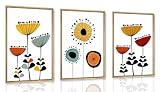 YCXDMJ 3pcs Abstract Boho Floral Wall Art Vibrant Canvas Posters and Prints Modern Flower Paintings Pictures Artistic Wall Decor for Bedroom Living Room Office and Dorm Decoration Unframed