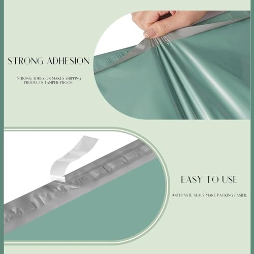 Image of Metronic Poly Mailers 14.5X19 500Pack, Strong Adhesive Shipping Envelopes for Clothing, Waterproof Shipping Bags for Small Businesses, Flexible Mailers Poly Bags, Grayed Jade Green