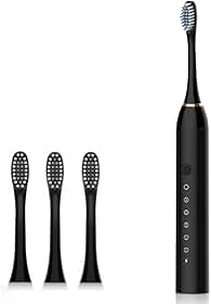 Escova de Dente Elétrica Recarregavel Bivolt 110/220v 6 Modos Sonica Ultrassonica Com 4 Cabeças e Temporizador Integrado