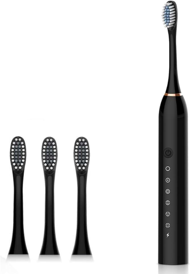 Escova de Dente Elétrica Recarregavel Bivolt 110/220v 6 Modos Sonica Ultrassonica Com 4 Cabeças e Temporizador Integrado