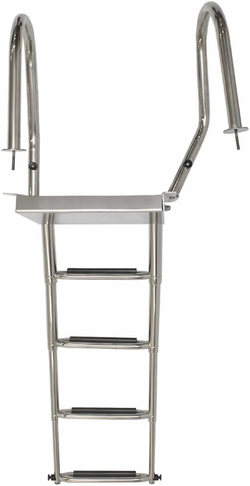 Pontoon Boat Under Platform Ladder MMI316-019827 | Slide-Out 4-Step SS