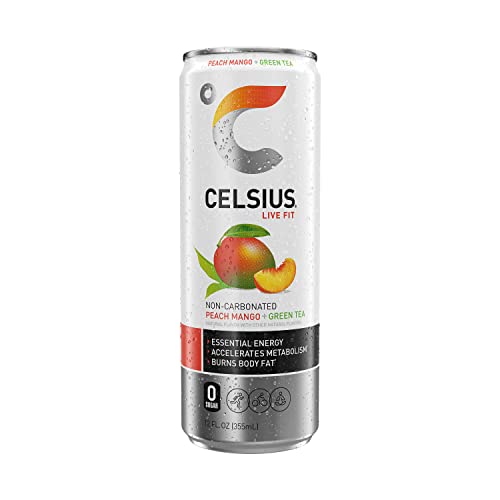 CELSIUS Peach Mango Green Tea, Functional Essential Energy Drink, 12 Fl Oz (Pack of 24) - Thumbnail 5
