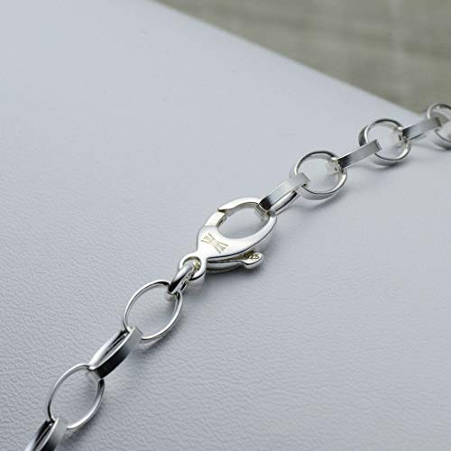 Oval Link Charm Bracelet in 925 Sterling Silver4
