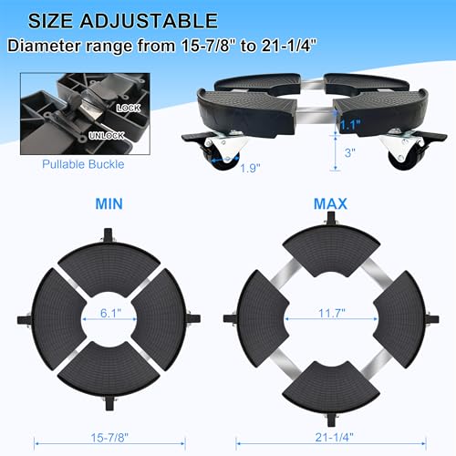 image for C CASIMR CASIMR Plant Stand with Wheels, Adjustable 15-21