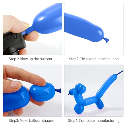 Image of 260 Balloons, 50pcs Dark Blue Long Balloons for Arch, Animals Kit, Twisting