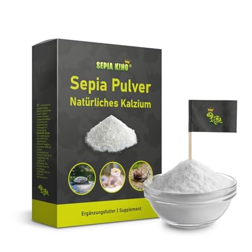 Sepia King - Sepia-Pulver - Kalzium für Schildkröten, Bartagame, Reptilien - gemahlene Sepiaschalen - Futter Bestäuben, Insekten - Futterkalk, Kalk Terrarium - 50g