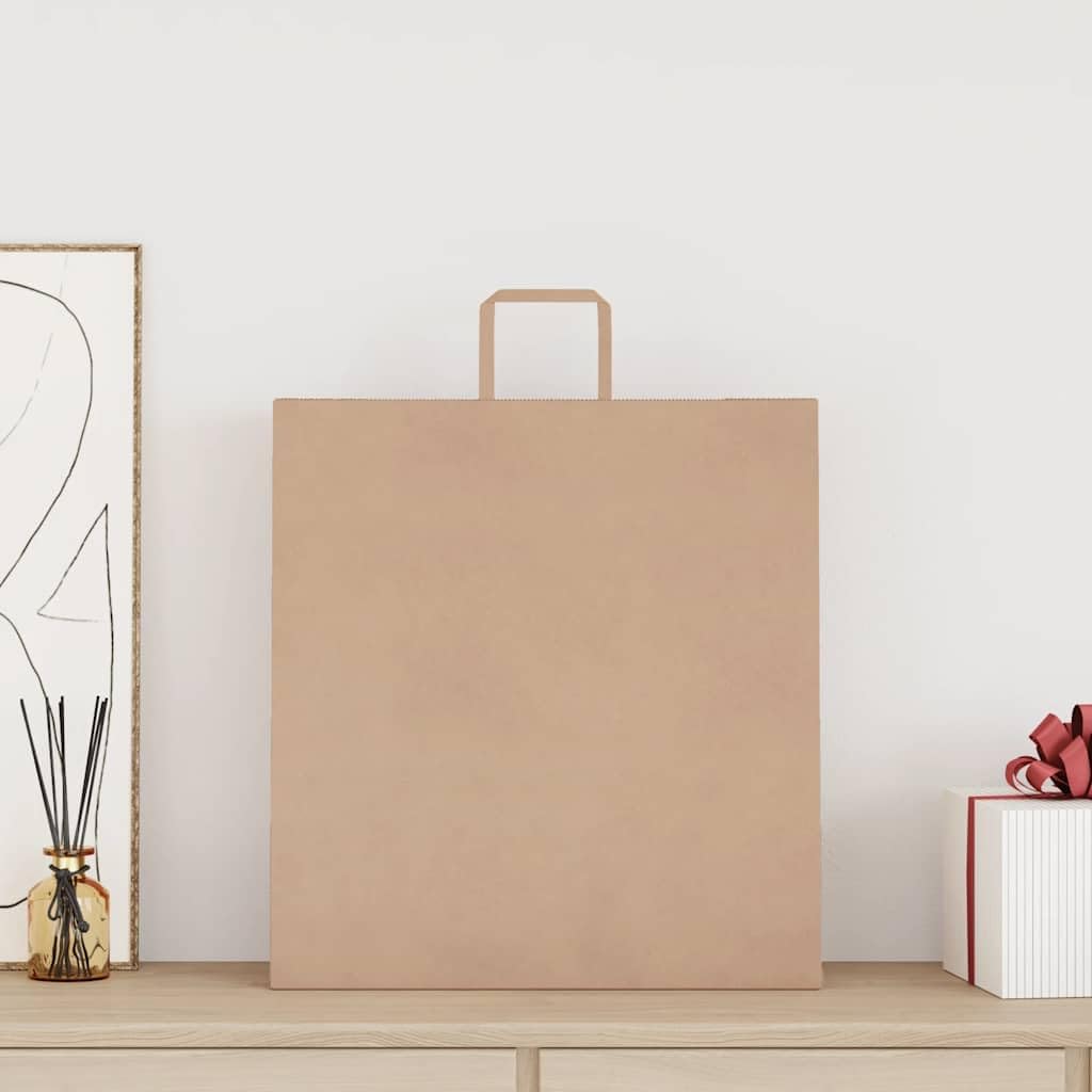 vidaXL Sacs en Papier Kraft 50 pcs avec poignées Marron 45x17x48 cm