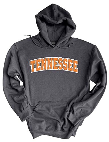Trenz Shirt Company Tennessee Hoodie Football Team Color Tennessee Orange Tennessee Rocky Top Mens Hooded Sweatshirt-Heather Grey-large