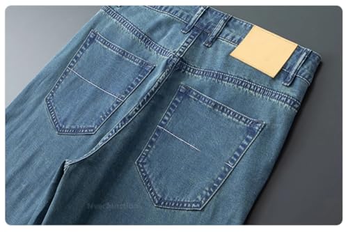 Men's Multi-Pocket Skinny Jeans Thin Zipper Casual Pants, Loose Draped Straight Jeans4