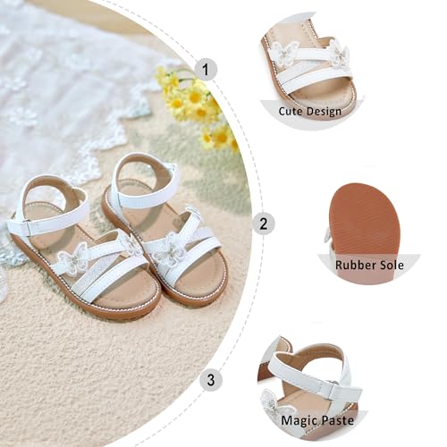 Image of Otter MOMO Girls Open Toe Princess Flat Sandals with Comfort Sole Summer Sandals