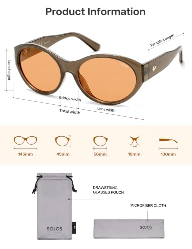 Image of SOJOS 2026 Trendy Oval Polarized Sunglasses for Women Classic SJ2702