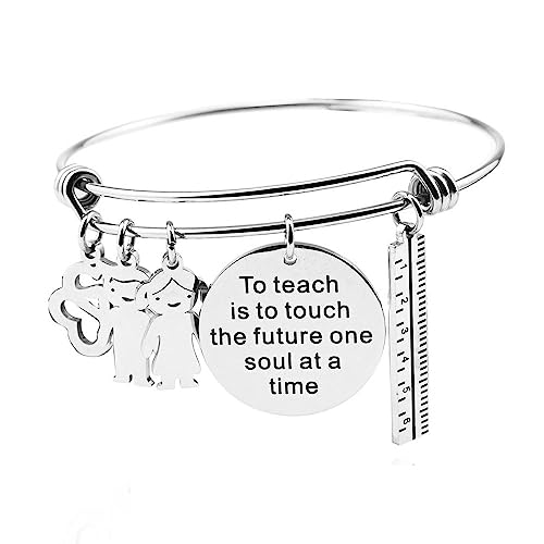 Cadeaux d'enseignant uniques : bracelet jonc à breloque de fin d'année