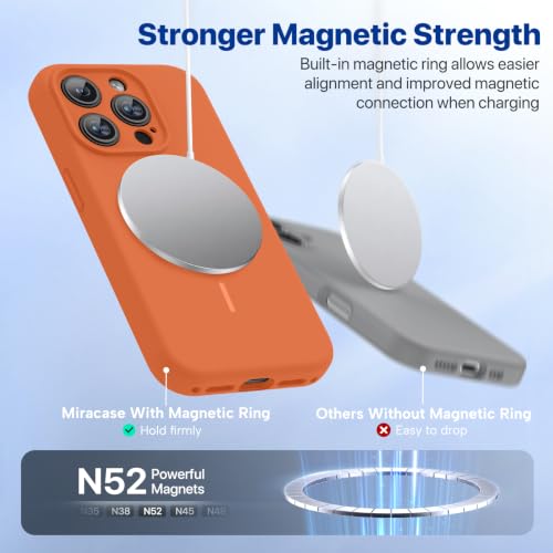 Miracase Silicone & Magnetic for iPhone 15 Pro Case, Amber Orange by Miracase - Used condition - Image 5