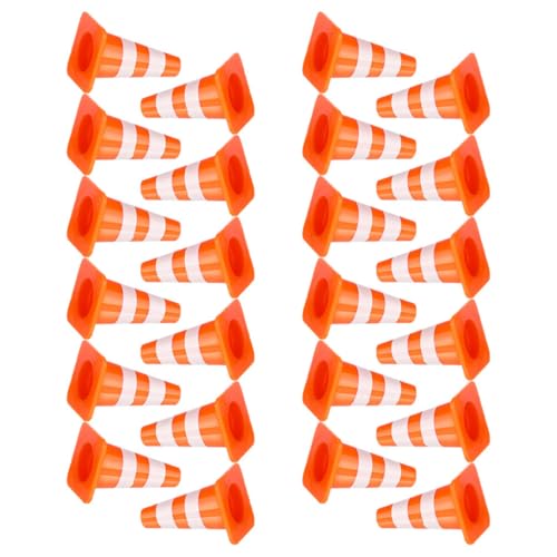 BESPORTBLE 100 Mini-Cônes de Signalisation Orange en Plastique Jeu Éducatif de Panneaux Routiers et Barrières pour Garçon et Filles de Simulation de Trafic et Apprentissage des Règles de