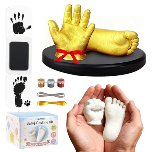Image of Oiomniv Baby Casting Kit Hand and Feet, 3D Newborn Keepsake for Babies Hand & Foot Molding, DIY Hand and Footprint Keepsake, Baby Chirstmas Gifts for Girls and Boys, Shower Gifts for Moms