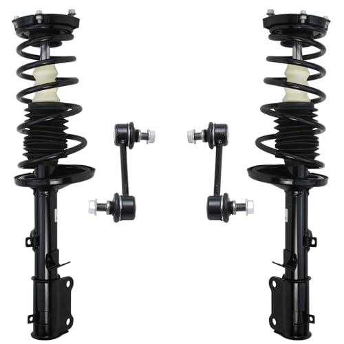Detroit Axle - Rear Struts Sway Bars for 93-02 Toyota Corolla 98-02 Chevy Prizm 93-97 Geo Prizm 2 Struts with Coil Spring 2 Sway Bars Replacement Ready Strut Shock Assembly Suspension Kit