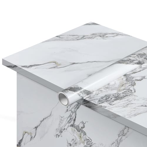 Ant Papel de contacto de mármol para encimeras, papel de pared de mármol, extraíble, autoadhesivo, película de vinilo de granito (mármol 1, 24 pulgadas x 15 pies)