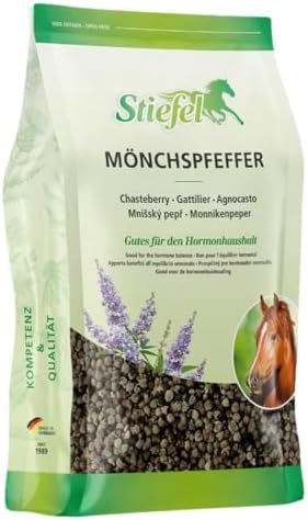 RL24 Stiefel - Mönchspfeffer für Pferde – Ergänzungsfuttermittel aus ganzen Samen – für den Zyklus & Hormonhaushalt von Pferden – ideal bei Cushing – 1 x 500 g Tüte
