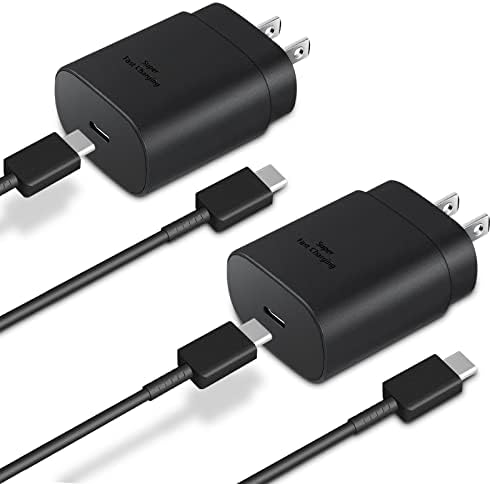 Type C Charger, 2PacK 25W USB C Charger Super Fast Charger with 6FT USB C to C Charger Cable Compatible with Samsung Galaxy S23 Ultra/S23/S23+/S22/S22 S21 S20 Ultra/S22+/S21+/ Ultra/S20/S20+/