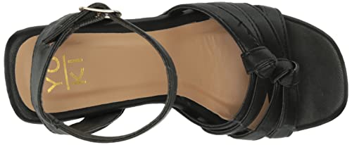 Yoki-Arlesa-11 Women's Open Toe Woden High Heel, Black, 7.5 M Us #TOP4