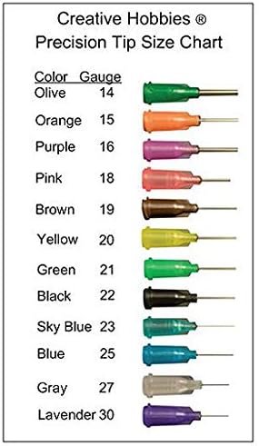 Creative Hobbies® Glue Applicator Syringe for Flatback Rhinestones & Hobby Crafts, 5 Ml with 15 Gauge Orange Precision Tip - Value Pack of 10