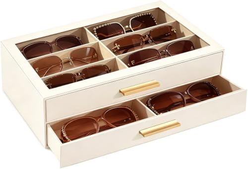 JOMADY Sunglasses Organizer Box for Women | Large Capacity Sunglass Storage Case, Multi Eyewear Glasses Display Holder by JOMADY - Used condition - US$15.19