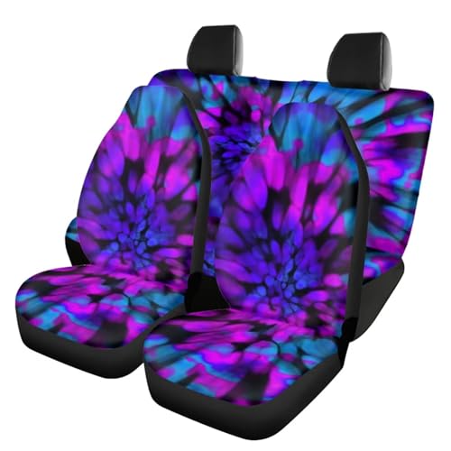 Housses de siège de voiture tie dye violet pour protéger l'habitacle lors des sorties en famille