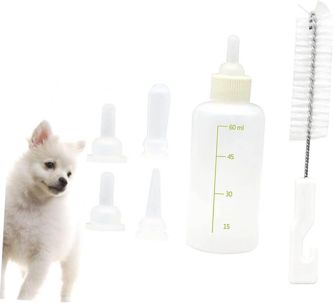 VANZACK 6sets Pet Nursing Bottle for Cats and Dogs Feeding Bottles Scale Design Portable Pet Feeder for Kittens and Puppies