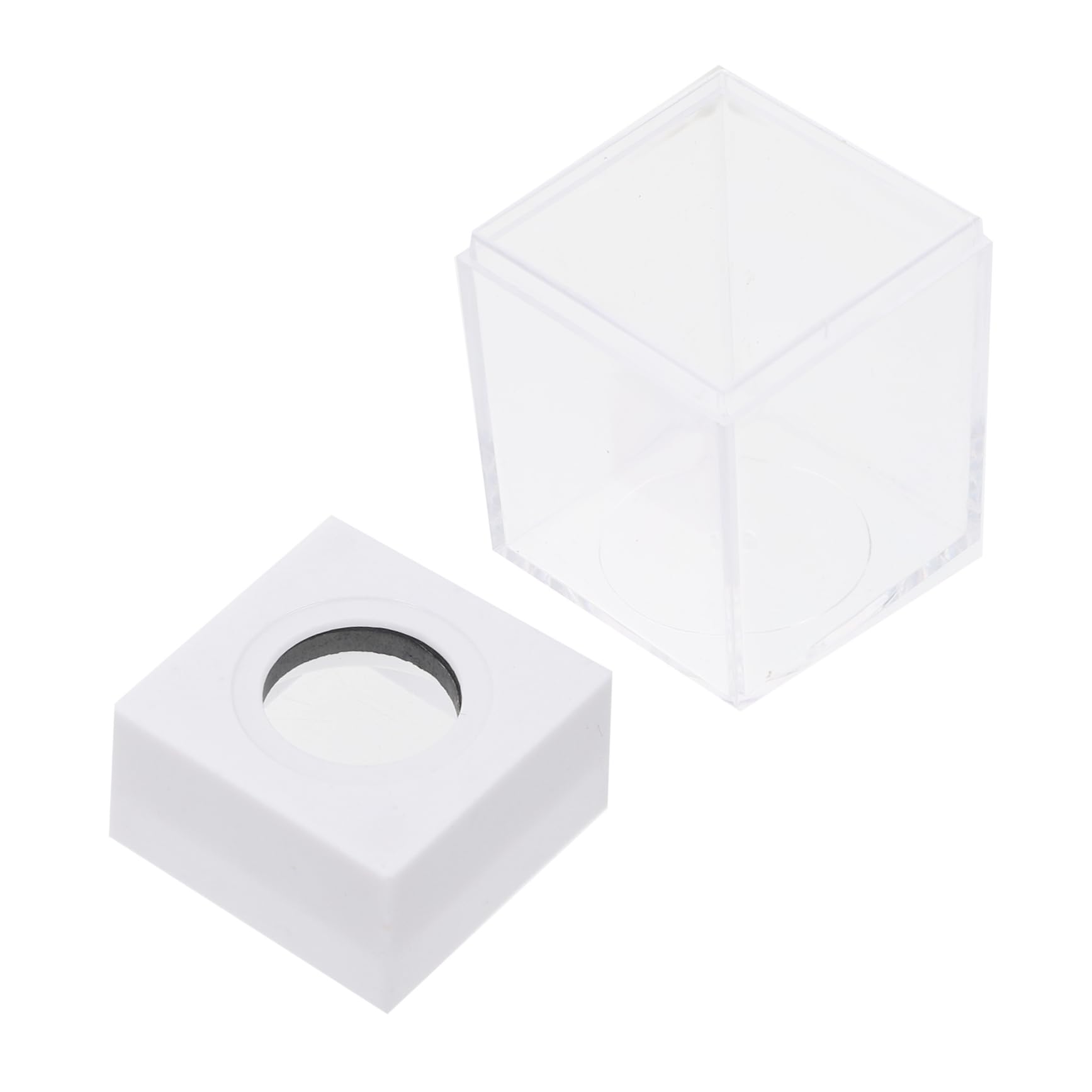 Gogogmee 4pcs Creative Macaron Color Paper Clip Holders Compact Transparent Storage Bins for Office Supplies Versatile Organizers for Paper Clips Pens and More