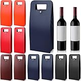 FillTouch 10 Pcs Double Wine Tote Bag Leather Wine Carrier Double Bottle Champagne Beer Bottle Gift Bags Purse...