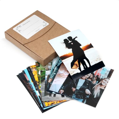 Dekopix Imprimir Revelar Mini Fotos Online. Caja-Álbum más Fotografías Pequeñas de 5x7,5 o 7,5x10 cm. Regalo Personalizado (7,5x10 cm, 20 Fotos)