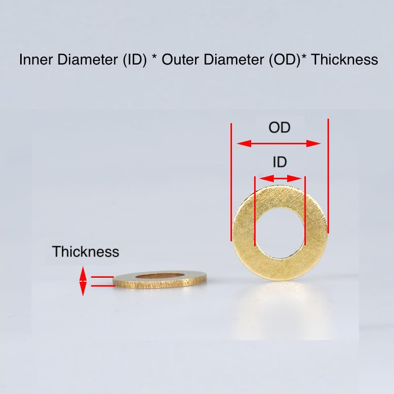 Miniatura 3 de LEPEVNEY Arandelas planas de latón M14 x 1.102 x 0.079 in, sujetadores de tornillo fiables y accesorios de hardware esenciales, 10 unidades