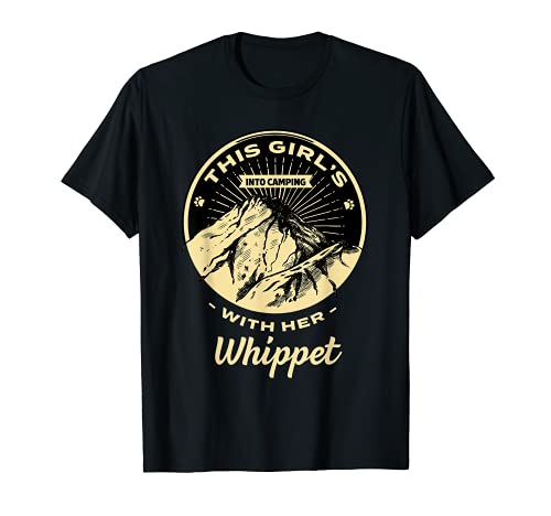 Fille en camping avec son Whippet Snap Camper T-Shirt