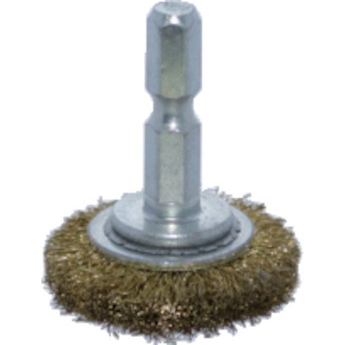 TRUSCO 軸付ホイールブラシ φ32X軸6.35 真鍮線 線径0.15 TB620460