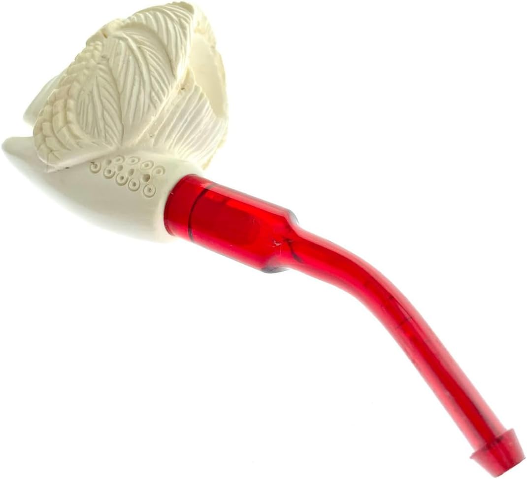 Mini Indian White Genuine Block Turkish Meerschaum Pipe With Case