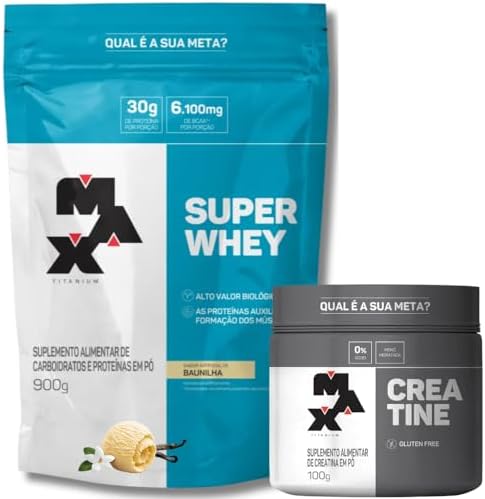 Kit Super Whey Proteína Concentrada 900g + Creatina Pura Monohidr...