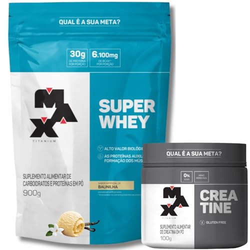Kit Super Whey Proteína Concentrada 900g + Creatina Pura Monohidr...