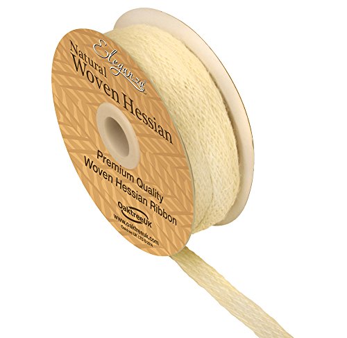Eleganza Woven Hessian 10mm x 10m Natural Ivory No.61, Beige