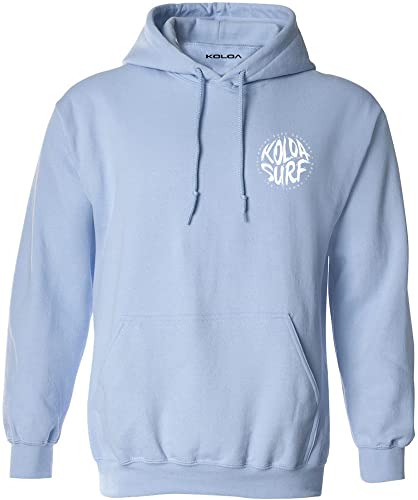 Joe's Usa Koloa Brush Logo Pullover Hooded Sweatshirts-L-Lightblue/W #TOP1