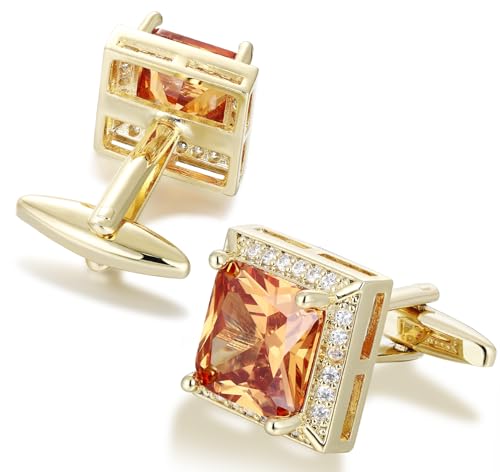 Crystal Cufflinks for Men, Purple Cufflink CZ Sparkle Diamond, Square Cufflinks for Wedding Groom Best Man, Cuff link 0.62 * 0.62inch3